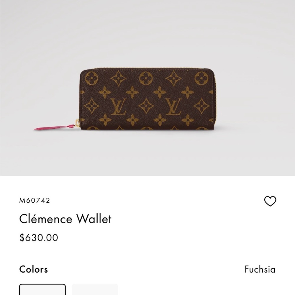 Authentic Louis Vuitton Monogram Clemence Wallet - Fuchsia - Picture 12 of 12